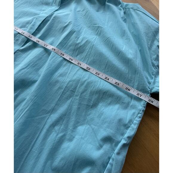 Secular Italy Oversized Button Up Shirt Top Aqua XS O/S 56” Bust Lagenlook $237 - Picture 9 of 12
